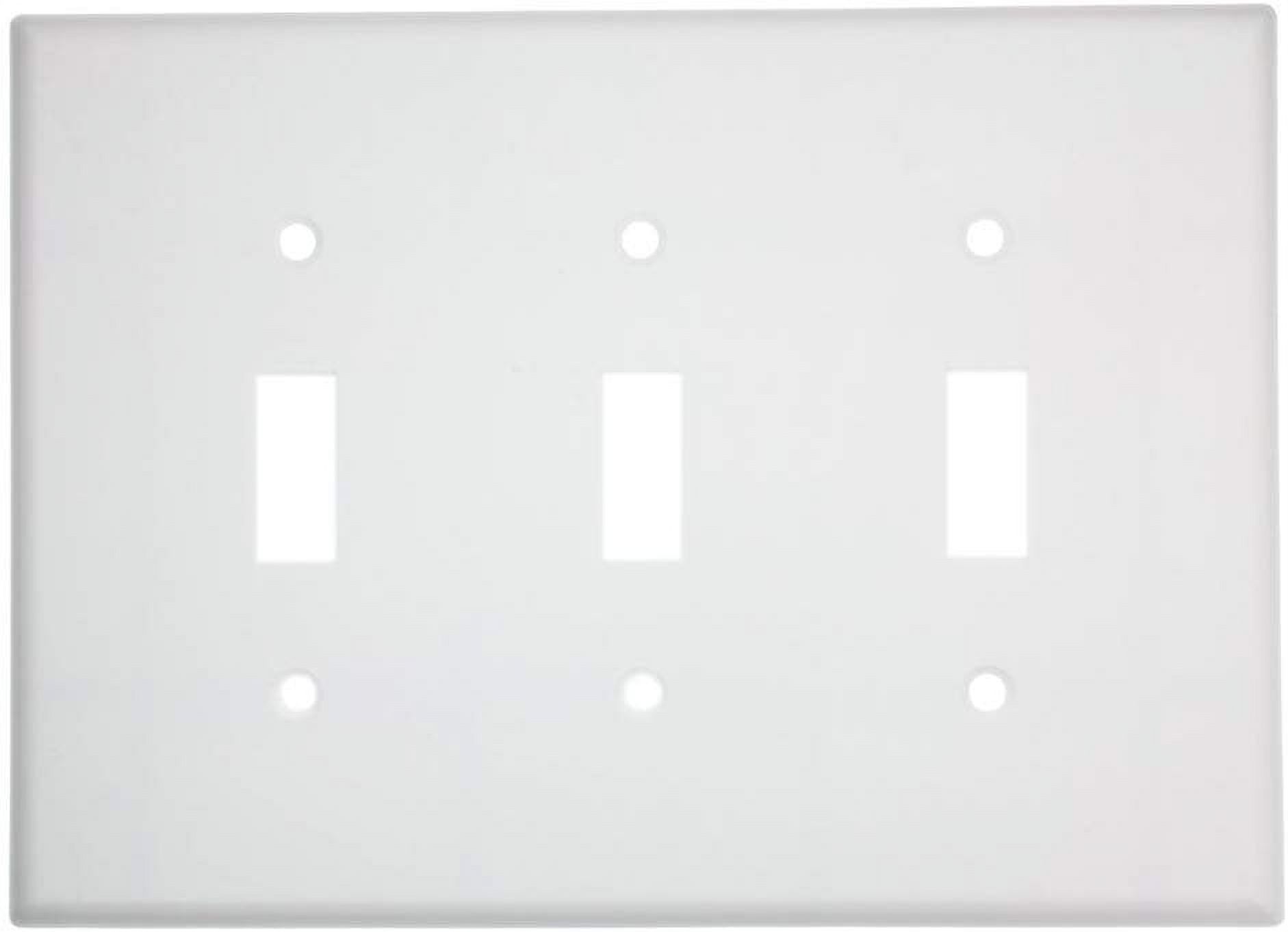 Leviton 80511-W 3-Gang Toggle Device Switch Wallplate, Midway Size, White - image 1 of 3