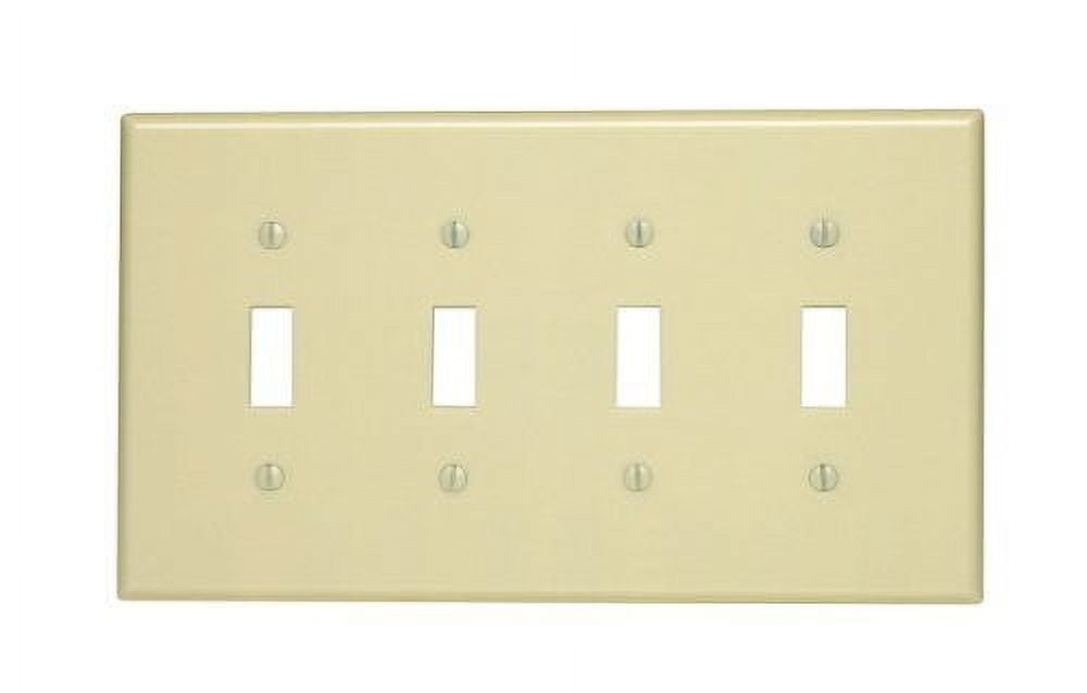 Ivory Thermoset 4-Gang Toggle Switch Wall Plate