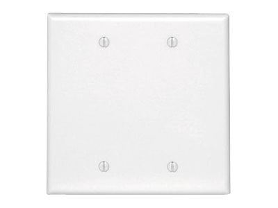 White Thermoset Plastic 2-Gang Blank Wallplate