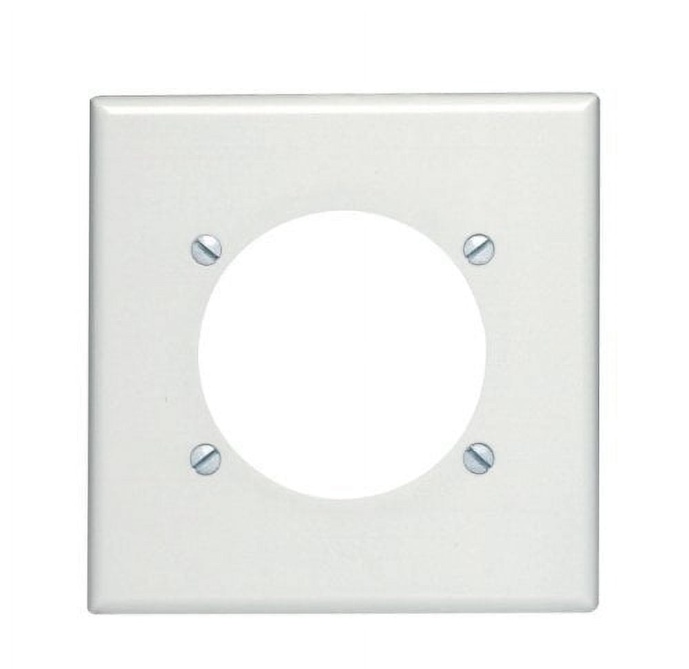 White Thermoplastic 2-Gang Single Receptacle Wall Plate