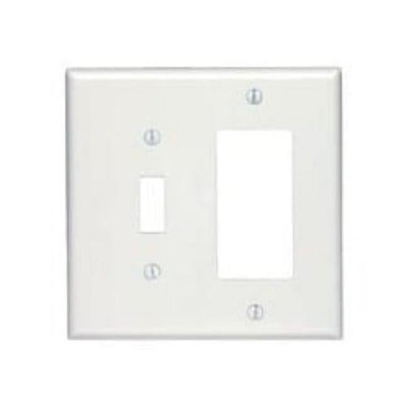 White Thermoset Plastic 2-Gang Toggle/Decora Wallplate