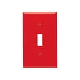 thumbnail image 1 of Leviton 80701-R 1-Gang Toggle Device Switch Wallplate, Standard Size, Thermoplastic Nylon, Device Mount, Red, 1 of 2
