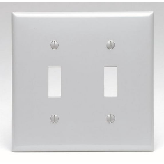Leviton 80709-GY Gray Nylon Two Gang Toggle Light Switch Wall Plate