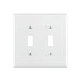 thumbnail image 1 of Leviton 80709-W White Nylon Two Gang Toggle Light Switch Wall Plate, 1 of 4