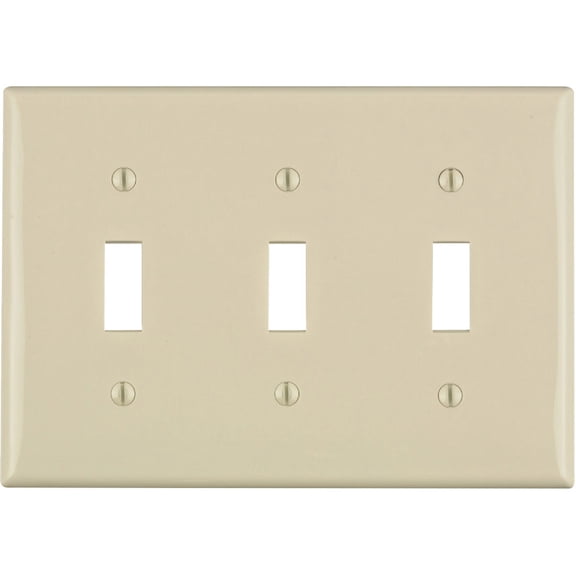 Leviton Toggle Switch Wallplate 80711-T - 3-Gang, Light Almond