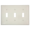 thumbnail image 1 of Leviton 80711-T Light Almond Nylon Three Gang Toggle Light Switch Wall Plate, 1 of 3