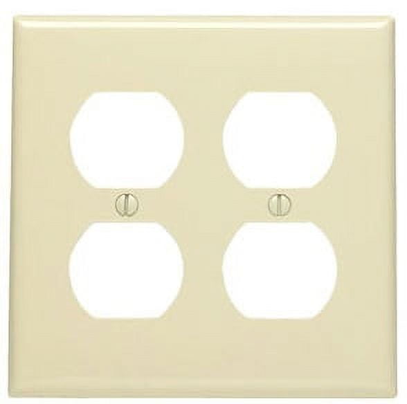 Gray Thermoplastic 2-Gang Duplex Outlet Wall Plate