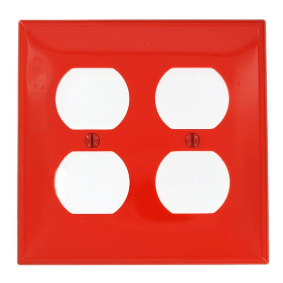 Leviton 80716-R Wallplate 2-Gang Duplex Standard Size Nylon - Red
