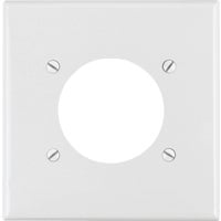 White Thermoplastic 2-Gang Single Receptacle Wall Plate