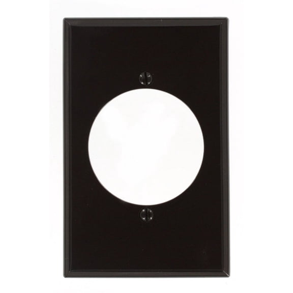 Leviton 80728 1-Gang Single Receptacle Wall Plate, 2.15" Diameter Outlet Cover, Midway Size, Unbreakable Thermoplastic, Ivory