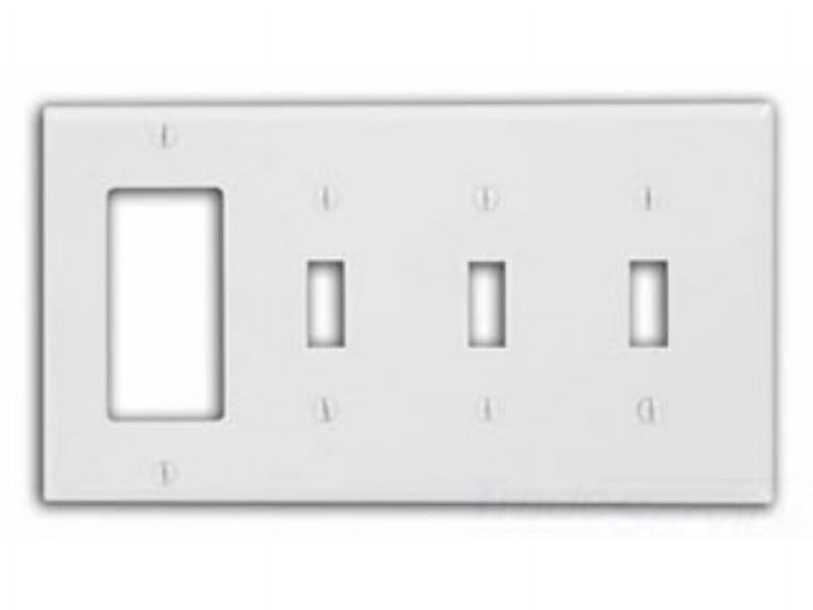 White 4-Gang 3-Toggle 1-Decora Nylon Wallplate