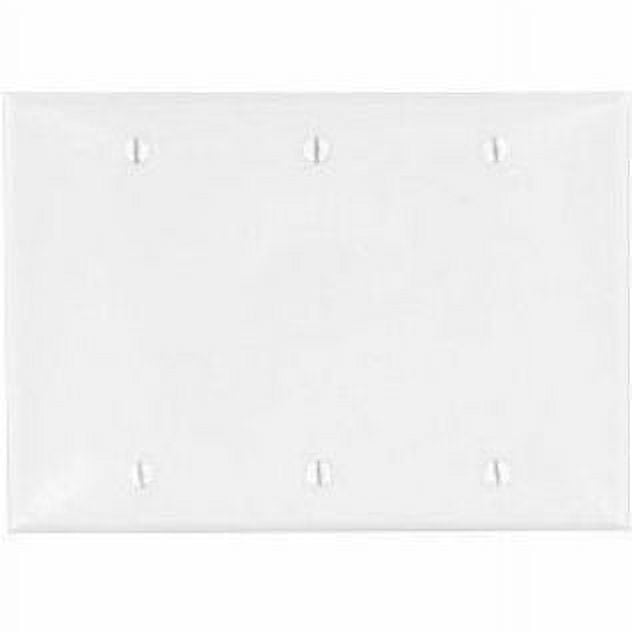 White Thermoplastic Nylon 3-Gang Blank Wallplate