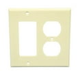 thumbnail image 1 of Leviton 80746-A Almond Nylon Two Gang Combination Duplex Receptacle Decora Wall Plate, 1 of 2