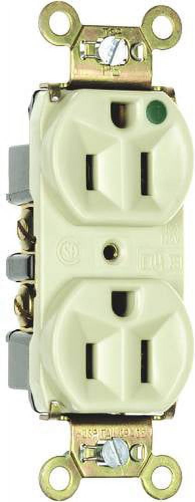 Ivory Heavy Duty Hospital Grade Duplex Receptacle with Wall Plate