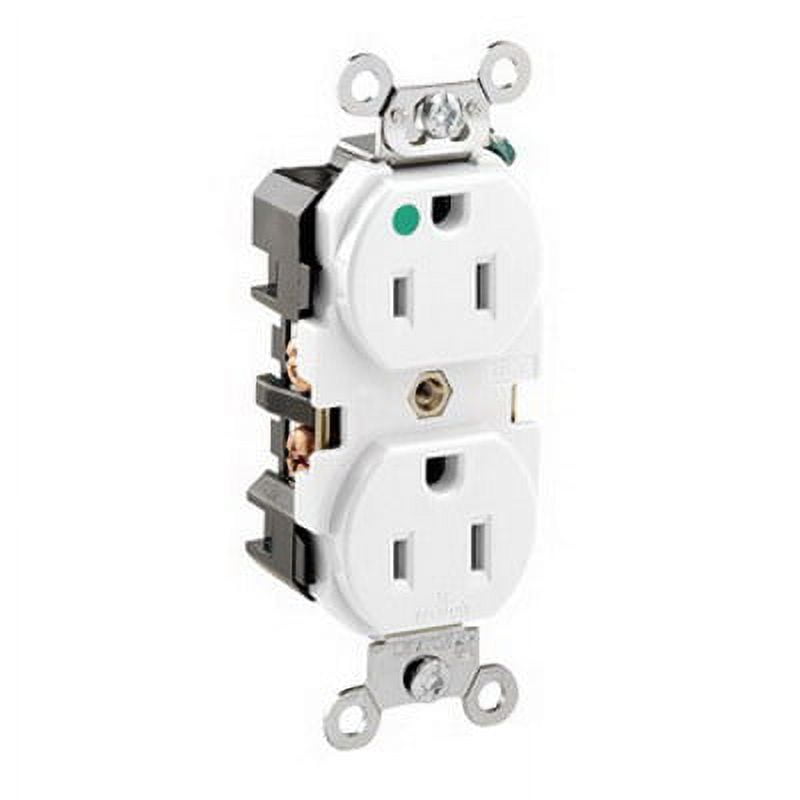 Leviton 8200-HW 15 Amp 125-Volt 2-Pole Hospital Grade Duplex Outlet ...