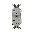 thumbnail image 1 of Leviton 8300-GY 20 Amp, 125 Volt, Extra Heavy Duty Hospital Grade, Duplex Receptacle, Straight Blade, Self Grounding, Gray, 1 of 2