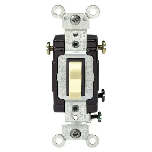 Leviton 836-05503-LHI 3-Way Lighted Switch, 15 Amp, Ivory
