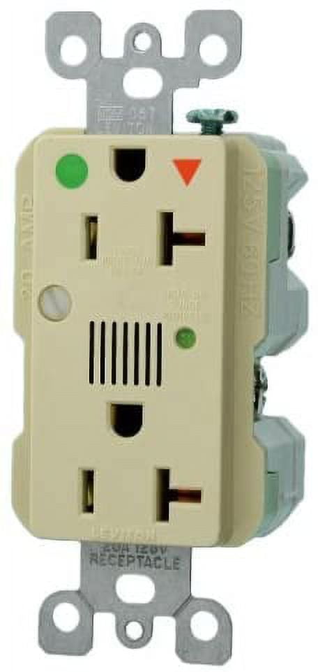 Leviton 8380-IGI 20-Amp 125-Volt Decora Plus Duplex Receptacle, Ivory