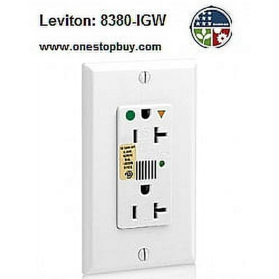 Leviton 8380-IGW Decora Surge Duplex Receptacle Isolated Ground Hospital Grade 5-20R 20A 125V - White