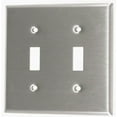 thumbnail image 1 of Leviton 84009-40 2-Gang Toggle Device Switch Wallplate, Standard Size, Device Mount, Stainless Steel, 1 of 2