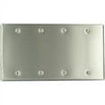 thumbnail image 1 of Leviton 84064-40 4-Gang No Device Blank Wallplate, Standard Size, Box Mount, Stainless Steel, 1 of 2