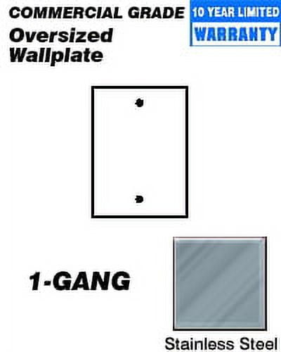 Leviton 84114-40 Wallplate 1-Gang Blank Oversize Size 302 Stainless Steel - Stainless Steel