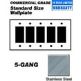 thumbnail image 1 of Leviton 84423-40 Wallplate 5-Gang Decora Standard Size 302 Stainless Steel - Stainless Steel, 1 of 2
