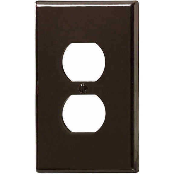 Leviton 85103 1-Gang Duplex Device Receptacle Wallplate, Oversized, Thermoset, Device Mount, Brown