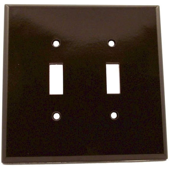 Leviton 85109 2-Gang Toggle Device Switch Wallplate, Oversized, Thermoset, Device Mount, Brown