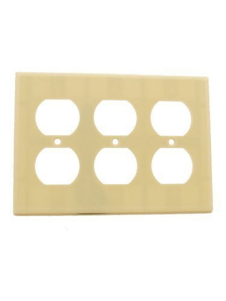 Ivory Thermoset 3-Gang Duplex Receptacle Wall Plate