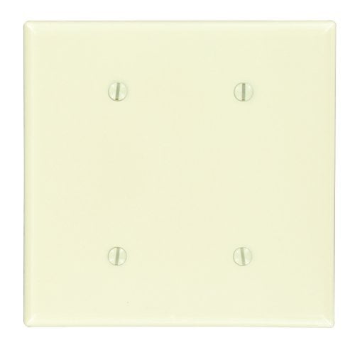 Leviton 86034 Ivory Two Gang Blank Strap Mount Wall Plate