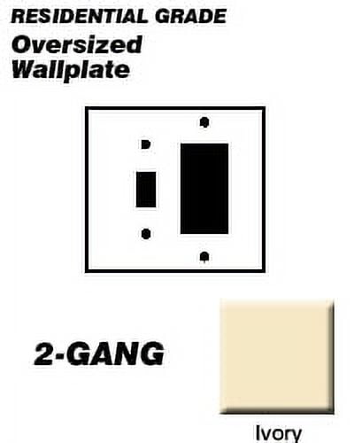Ivory 2-Gang Oversized Plastic Wall Plate