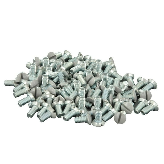 Leviton 87400-PRT Replacement Wallplate Screws, Milled Slot Oval Head, 5/16-Inch Long 6-32 Thread, Gray, (100-Pack)