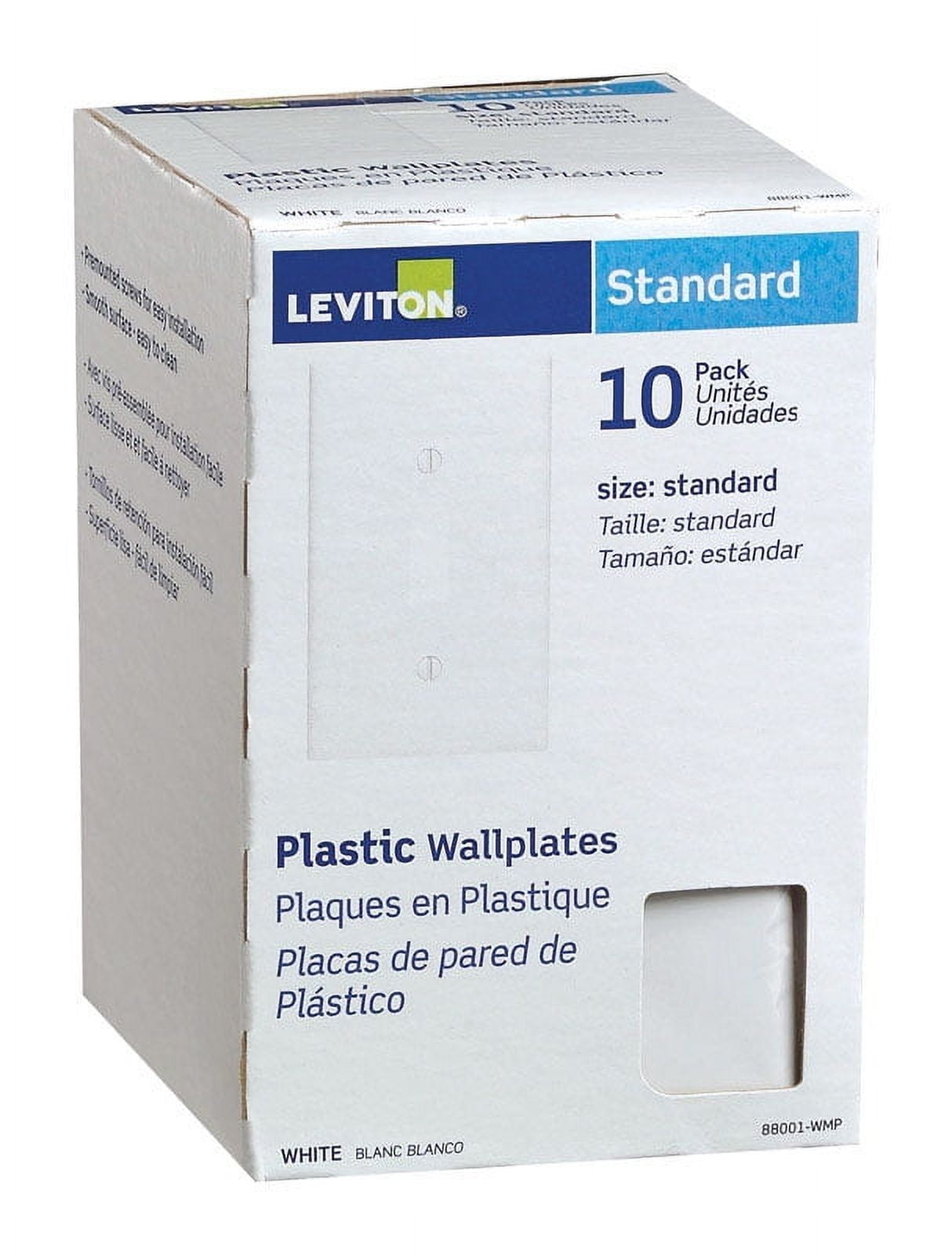 White Standard Size Plastic Toggle Wall Plate 10-Pack