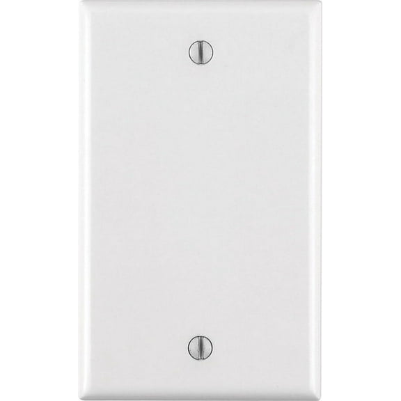 Leviton Single Gang Blank Wall Plate - Plastic, Traditional - White, Standard