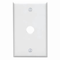 Leviton 88017 White Single Gang .625" Cable Wall Plate