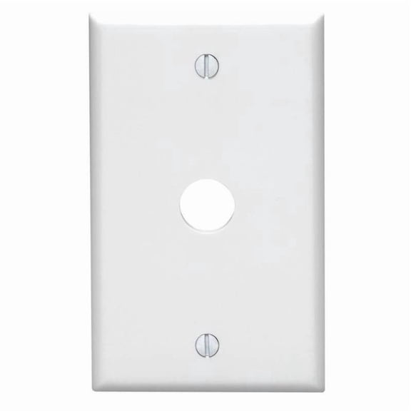Leviton 88017 White Single Gang .625" Cable Wall Plate