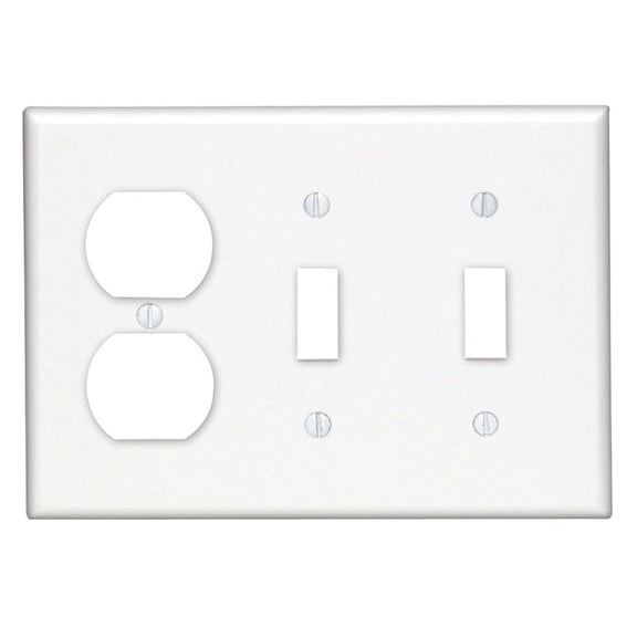 WALLPLAT 2SWTCH/RECEP WH (Pack of 1)