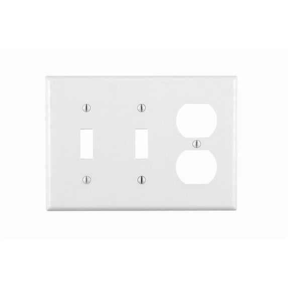 WALLPLAT 2SWTCH/RECEP WH (Pack of 1)