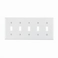 thumbnail image 1 of Leviton 88023-000 88023-000 White 5 Gang Plastic Toggle Wall Plate, 1 of 2