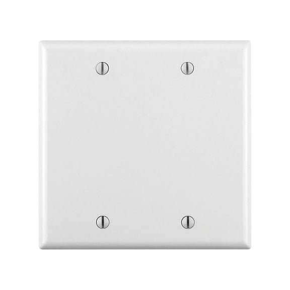 Leviton 88025 White Two Gang Blank Wall Plate