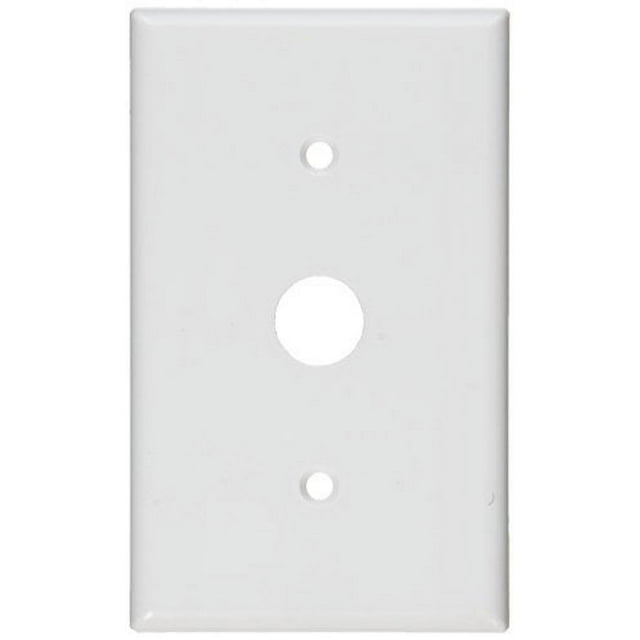 Leviton 88037 White Single Gang .625" Cable Strap Mount Wall Plate