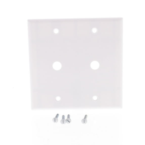 Leviton 88062 Wallplate 2-Gang Cable .406 Standard Size Plastic - White