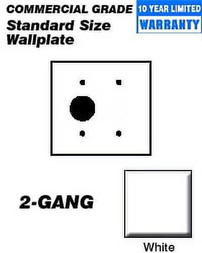 White Painted Metal 2-Gang Combination Wallplate