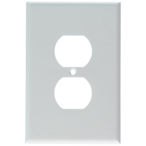 Leviton 88103 001-88103-W Single Gang White Duplex Receptacle Wallplate