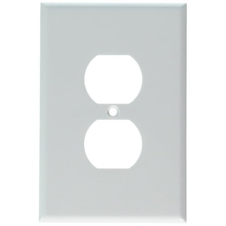 Leviton 88103 001-88103-W Single Gang White Duplex Receptacle Wallplate