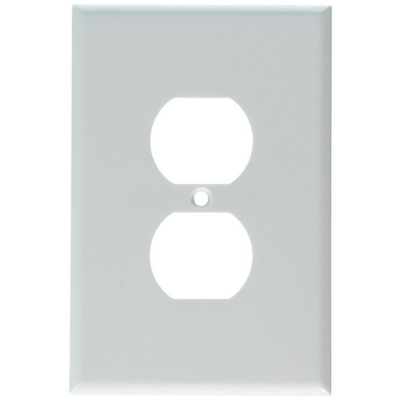Leviton 88103 001-88103-W Single Gang White Duplex Receptacle Wallplate
