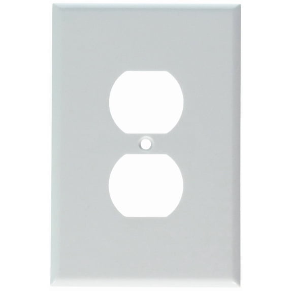Leviton 88103 001-88103-W Single Gang White Duplex Receptacle Wallplate