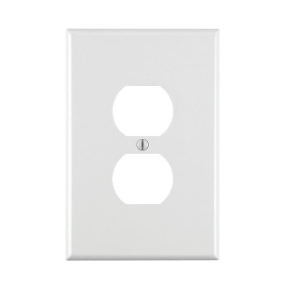 Leviton 88103 1-Gang Duplex Device Receptacle Wallplate, Oversized, Thermoset, Device Mount, 25-Pack, White