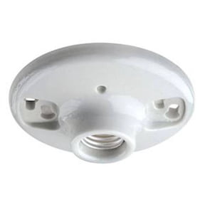 Leviton 9875 Porcelain Outlet Box Mount, Incandescent Ceiling Lampholder, Keyless, White